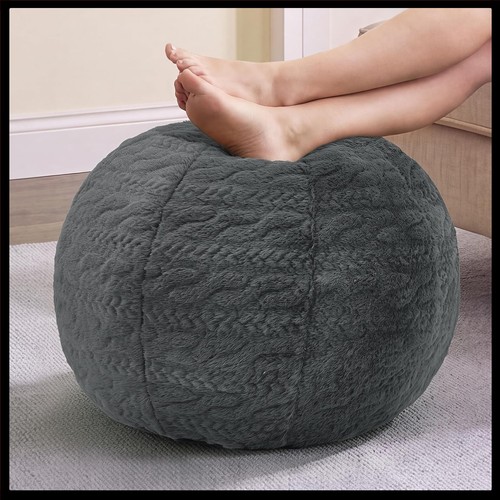 Grey polyester ottoman - grey,