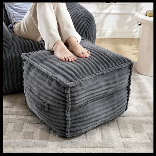 Dark gray corduroy square - gray,