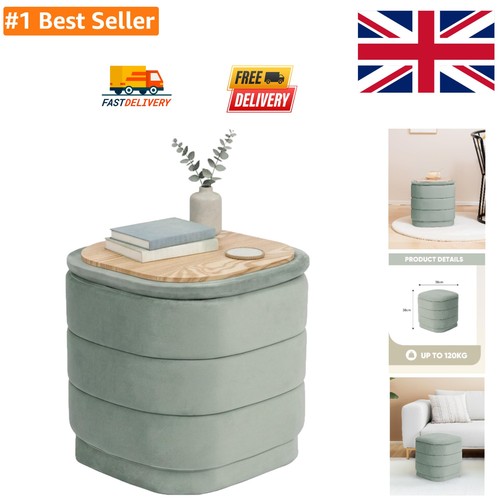 Sage velvet folding ottoman - sage,