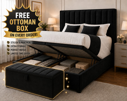 Upholstered storage bed with - storage,