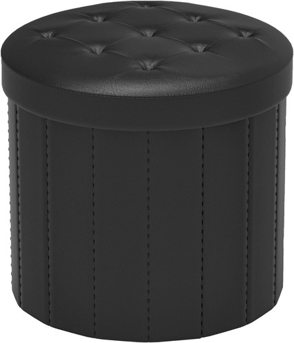 Folding storage ottoman - ottoman, round
